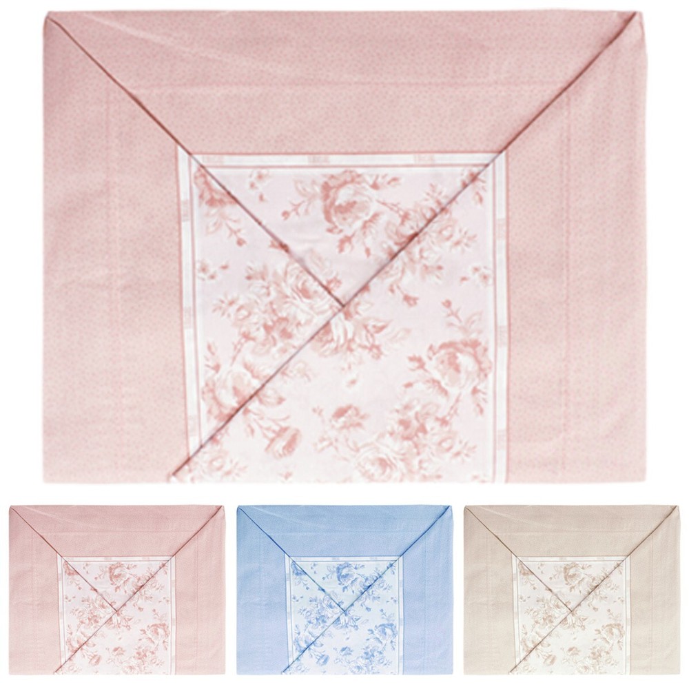 Cotton Sheets Set Double Bed 2 Pillowcases Envelope Closure Floral Fancy