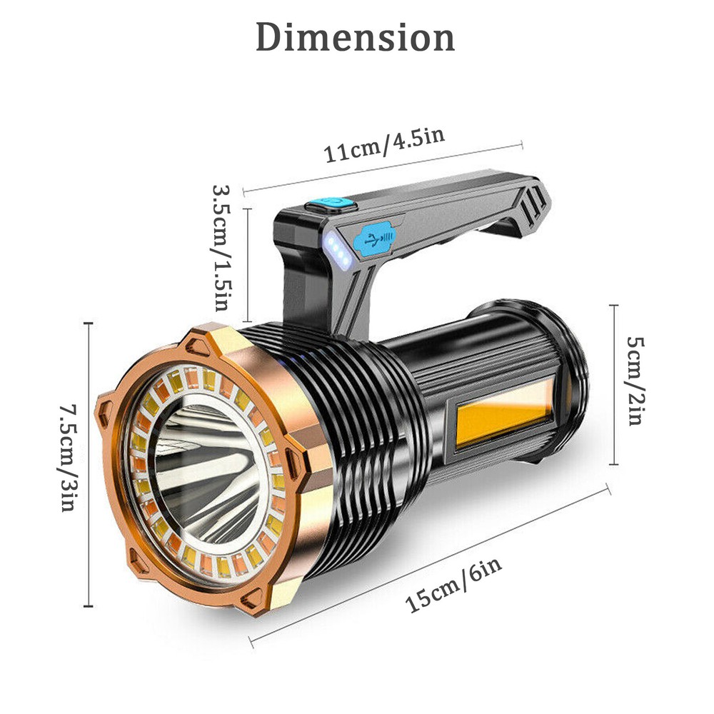 Most Powerful 12000000LM LED Flashlight Super Bright Torch Lamp USB Rechargeable