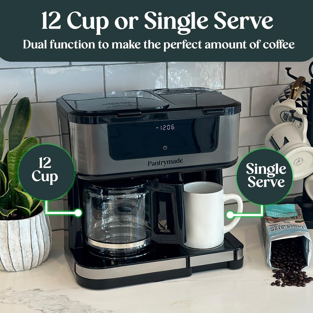 Deluxe 12-Cup Coffee Maker & Single Serve Brewer Programmable K-Cup Compatible