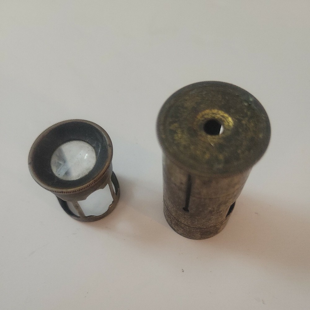 Antique Victorian Brass Pocket Microscope