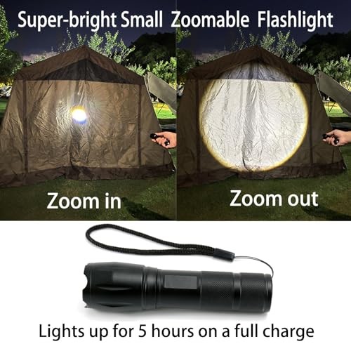 LED Rechargeable Red Flashlight, LED Small 395 NM Black Flashlight with 2 Pack