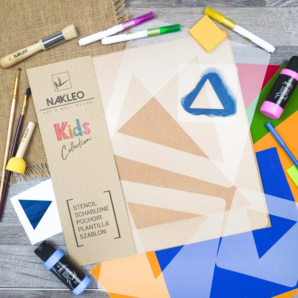 KIDS Reusable Plastic Stencils (5 pcs) // TRIANGLE
