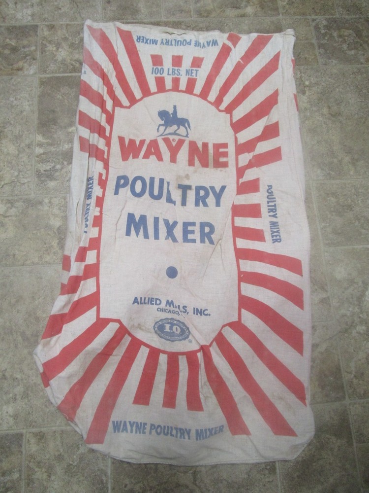 Vintage Wayne Feeds seed bag sack