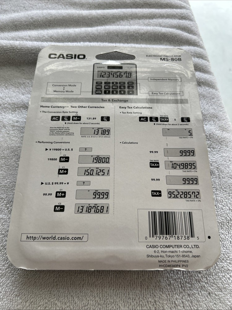 Casio Basic 8-Digit Desktop Calculator (MS-80B) New