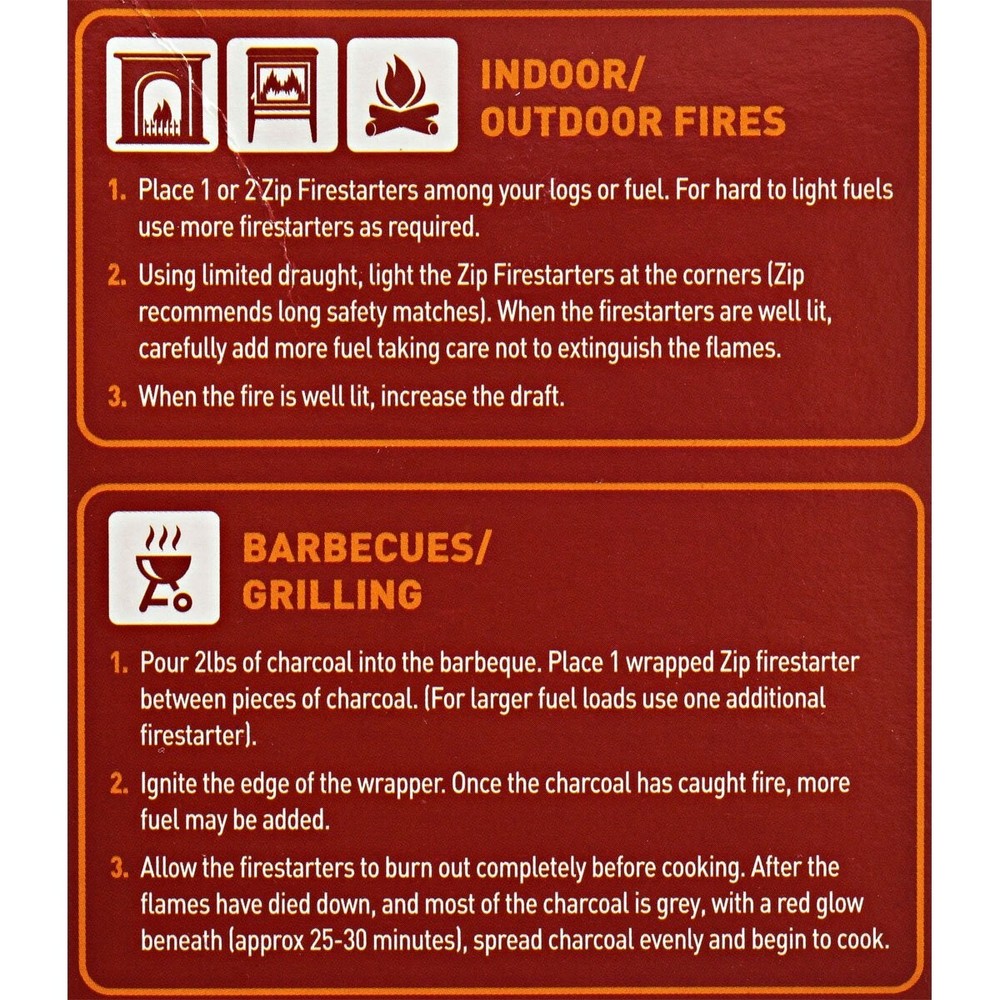 Zip Premium All Purpose Wrapped Fire Starter 36 Pack