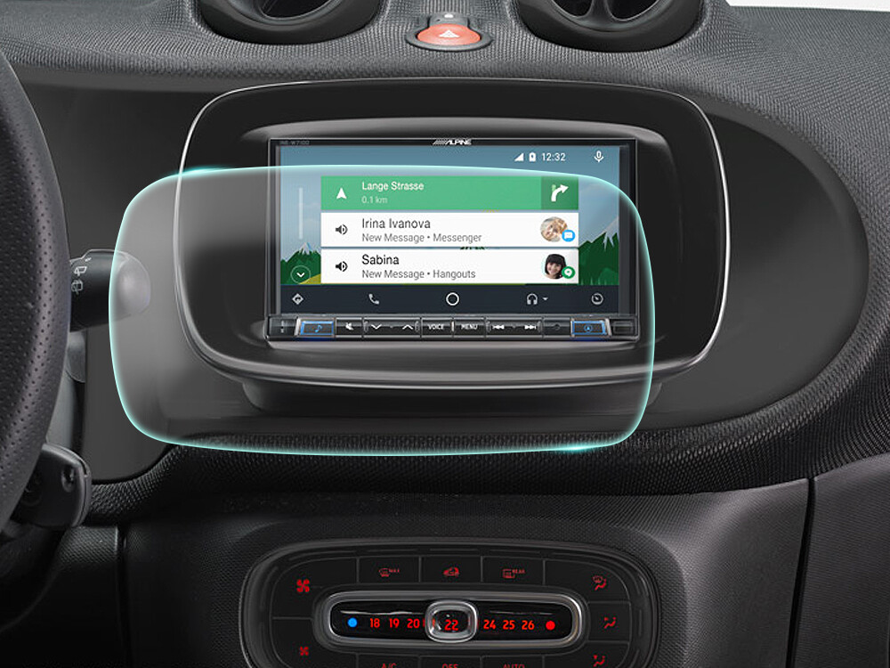 Crystal Clear Screen Protector for 2017 Smart Fortwo Vehicle Navigation