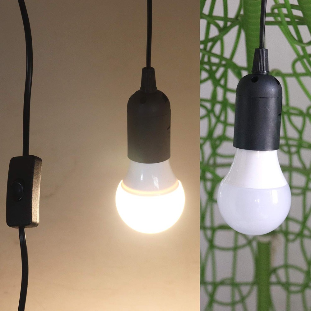 4packs 5.9ft E26/E27 LED Light Socket Extension Cord with On/Off Switch and U...
