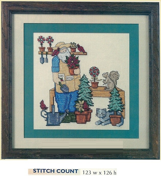 SANTA GARDENER  - CROSS STITCH PATTERN ONLY  HM  EYYR