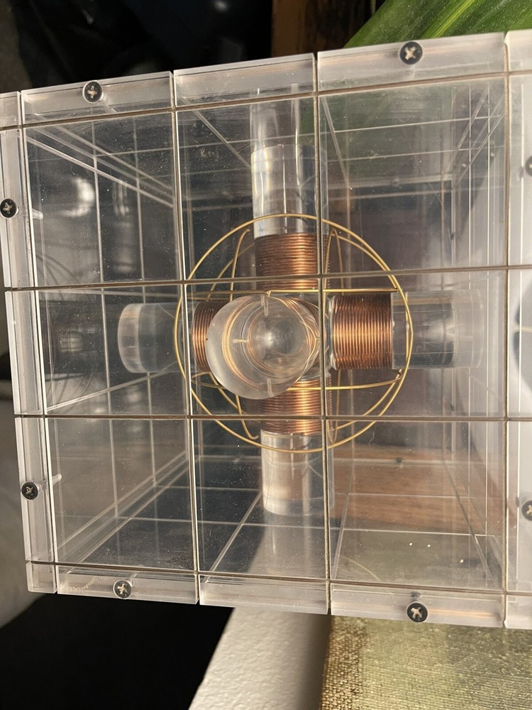HEXE Nuclear resonance gyro in display case.