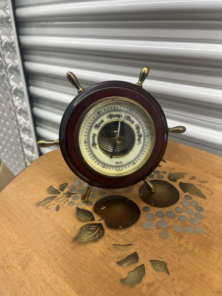 Vintage Selsi German Ship Wheel Barometer