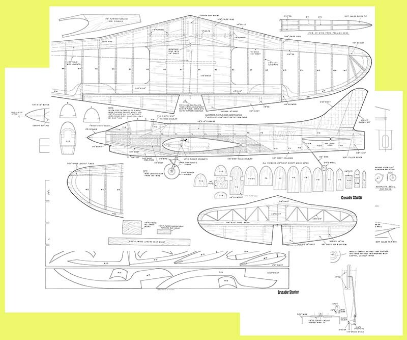 Model Airplane Plans (UC): CRUSADER 56" Super Stunt for .35 Engine (retracts)