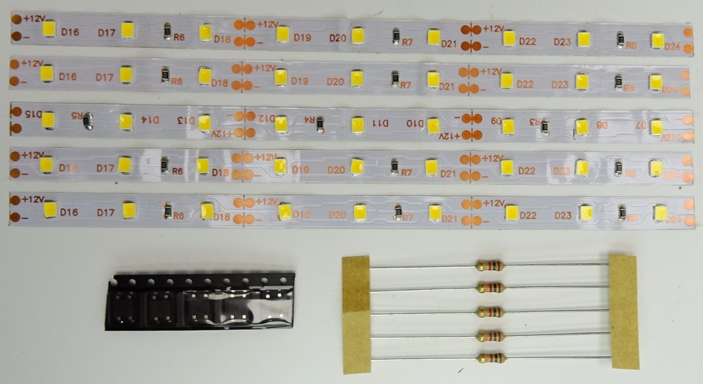 5pcs 150mm LED Wagon Interior Lighting Warm White Kit Analog/Digital C3209