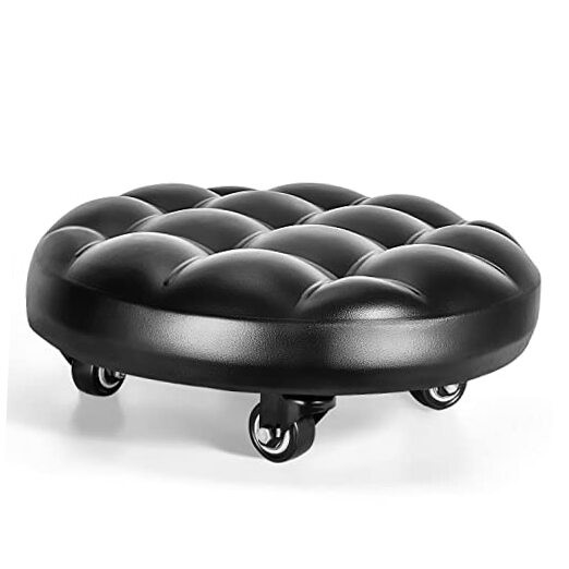 Low Height Rolling Stool with 360°Swivel Caster, Low Roller Seat bread style