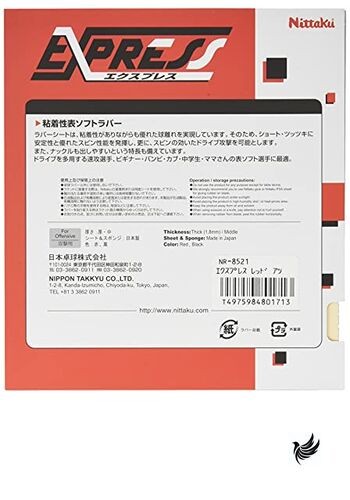 Nittaku Table Tennis Rubber Express Table Soft Beginner's NR-8521 Red Medium