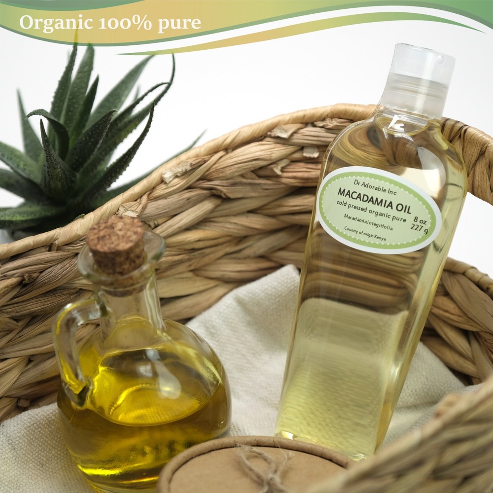 8 OZ MACADAMIA NUT OIL ORGANIC PURE COLD PRESSED