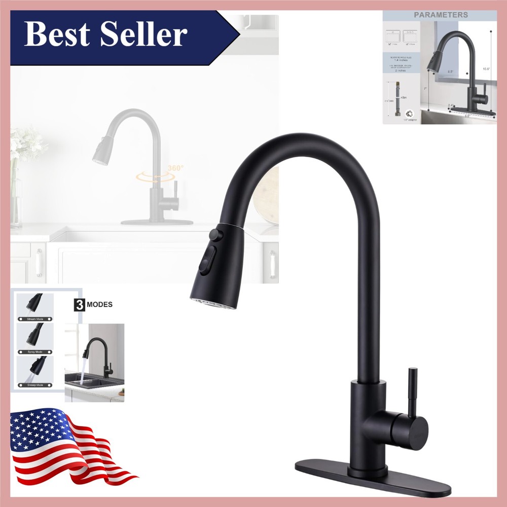 Eco-Friendly Stainless Steel Kitchen Faucet - 3 Modes with Single Handle Control