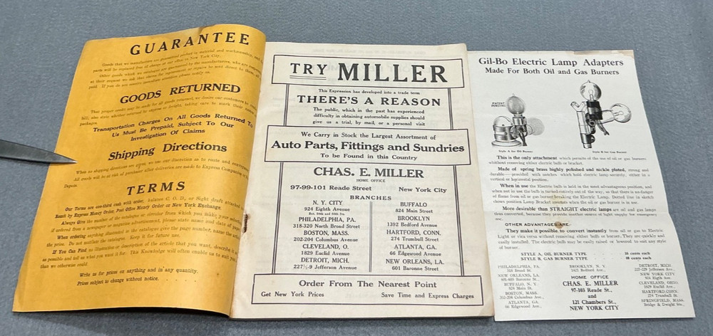 1912 CHAS. E. MILLER AUTO AUTOMOBILE ILLUSTRATED CATALOGUE