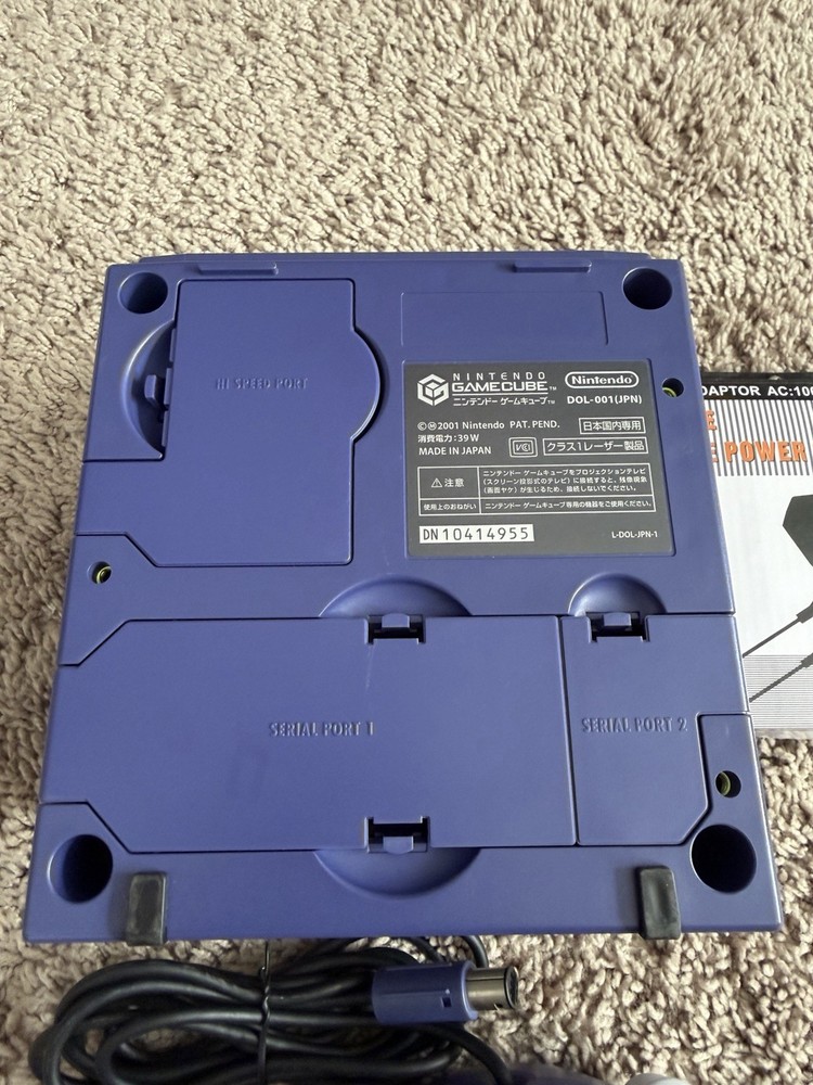 Nintendo GameCube Gaming Console DOL-001 Indigo Purple Controller Bundle Working