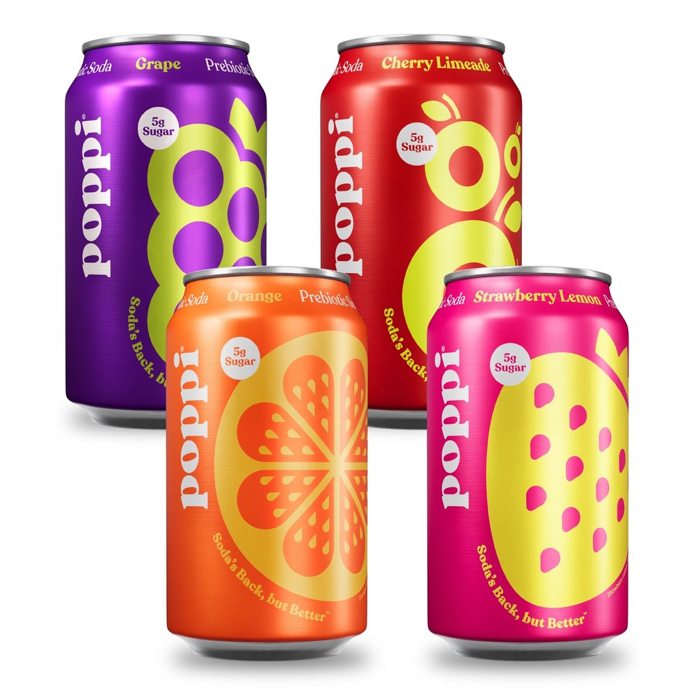 Poppi Prebiotic Soda, Variety Pack, 12 oz, 8 Pack Cans