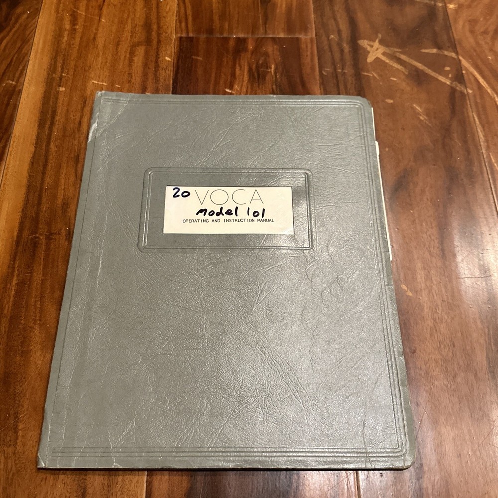 VOCA Model 101 Operating & Instruction Manual