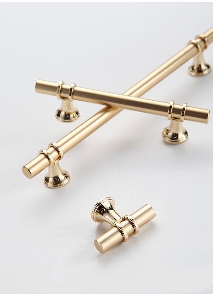 Chrome Cabinet Door Black Silver Gold Handle Kit T Bar Drawer Pull Kitchen