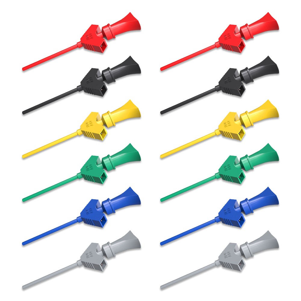 SMD IC Test Hook Clip 12PCS 6 Colors for Logic Analyzer, Electronic Testing