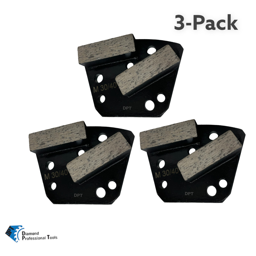 3 Pack Bolt on Diamond Grinding Discs for Concrete Floor Grinder Medium 30 Grit