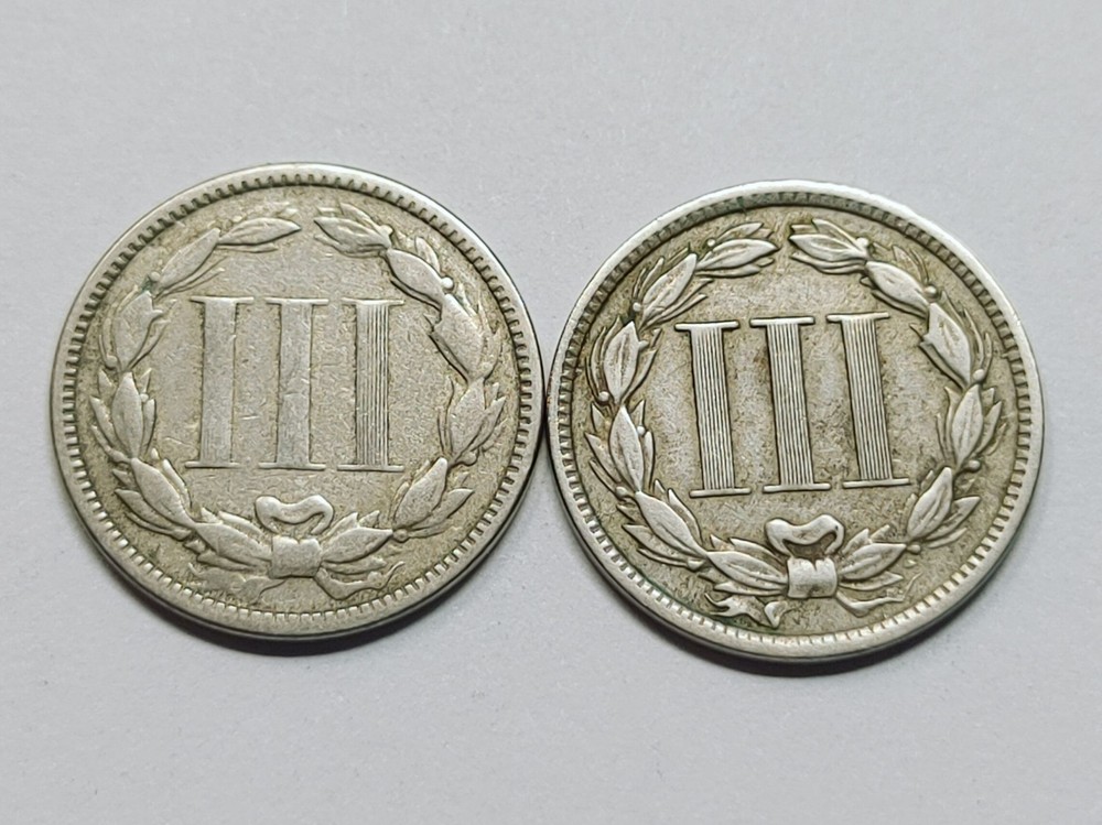 11x 1865-1874 3 Cent Nickels 3CN 28655