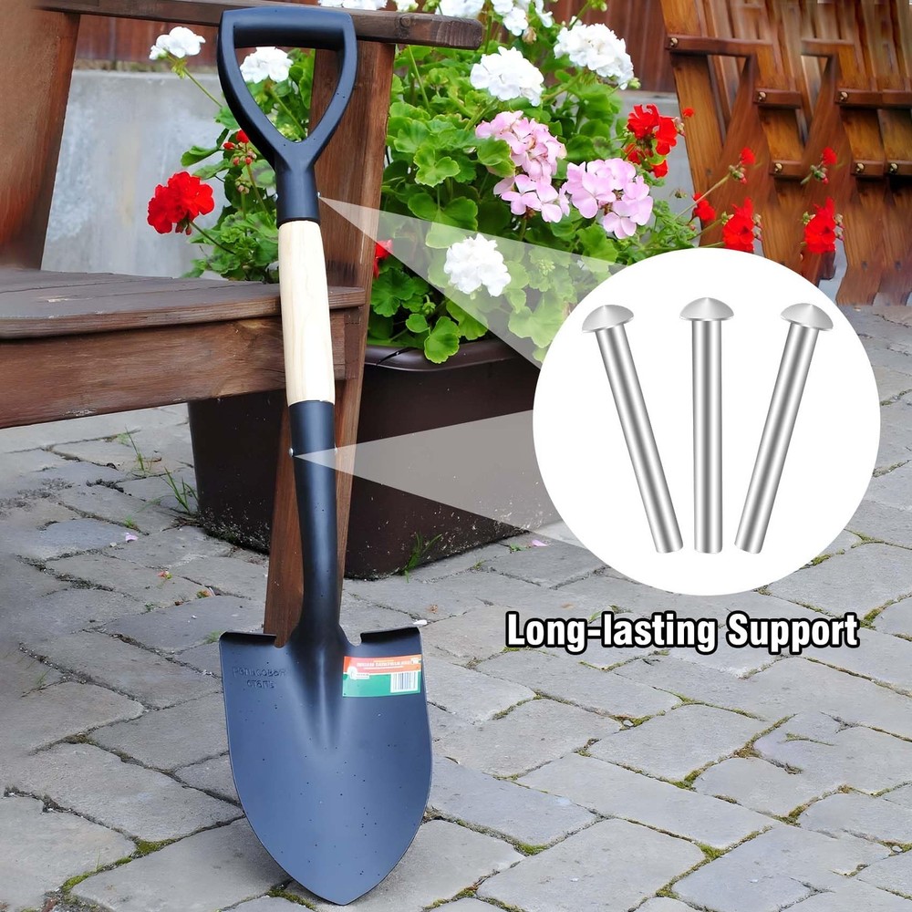 10 PCS Rivets for Spade Handle, Solid Rivet Tool, Round Head Aluminum Rivets,...