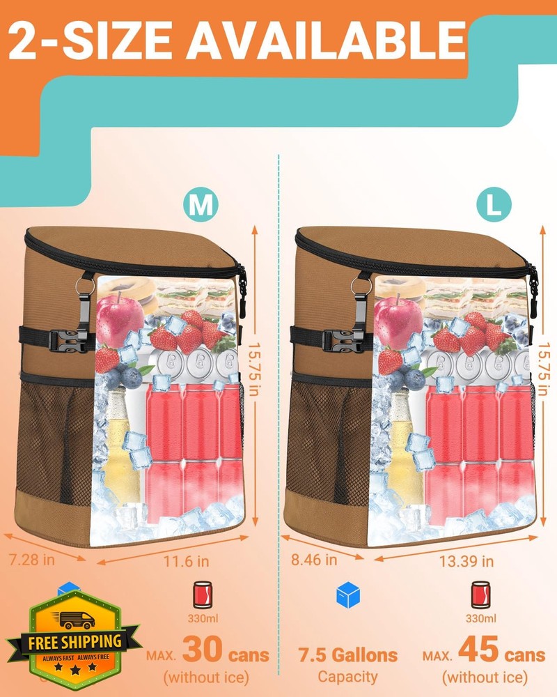 Soft Cooler Backpack 30/45 Cans Insulated