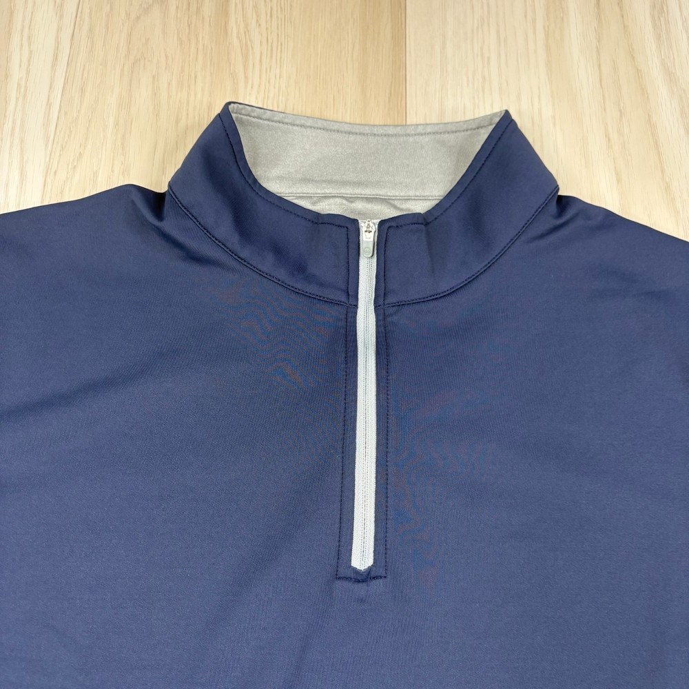 Peter Millar Mens Navy Wicking Perth Performance Quarter Zip Pullover Size 2XL