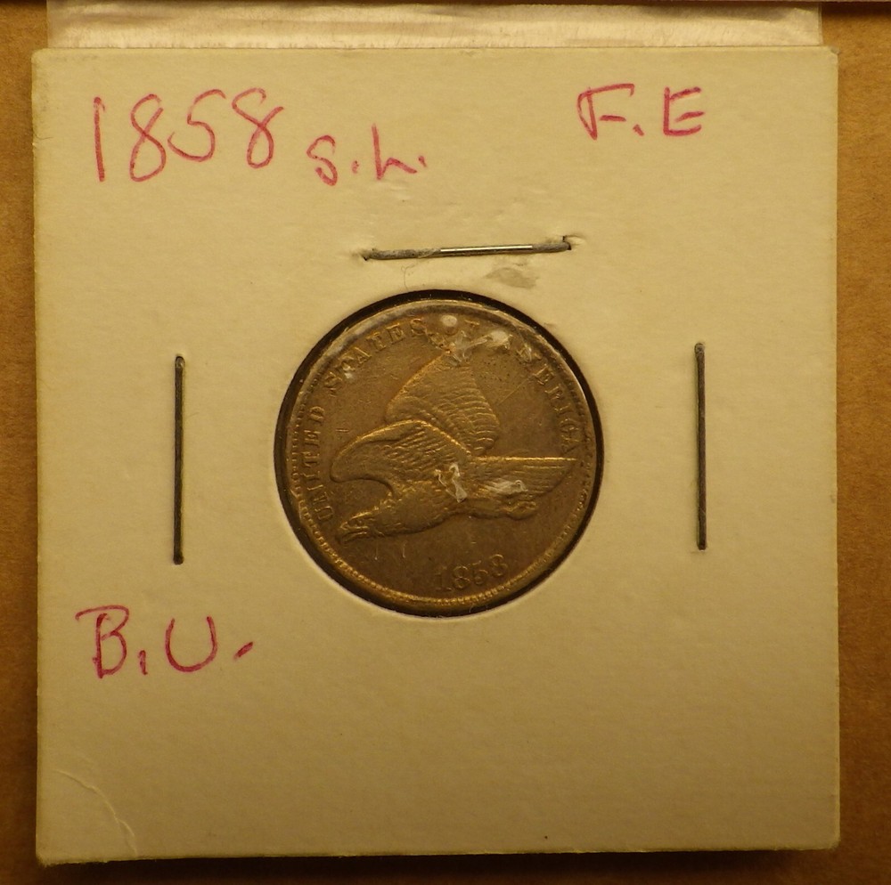 1858 Small Letters Flying Eagle Cent, From Old Collection.