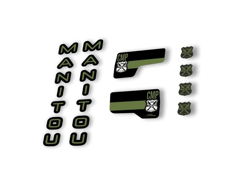 Manitou Machette Comp 2020 Fork Suspension Decal Kit Sticker Set Olive