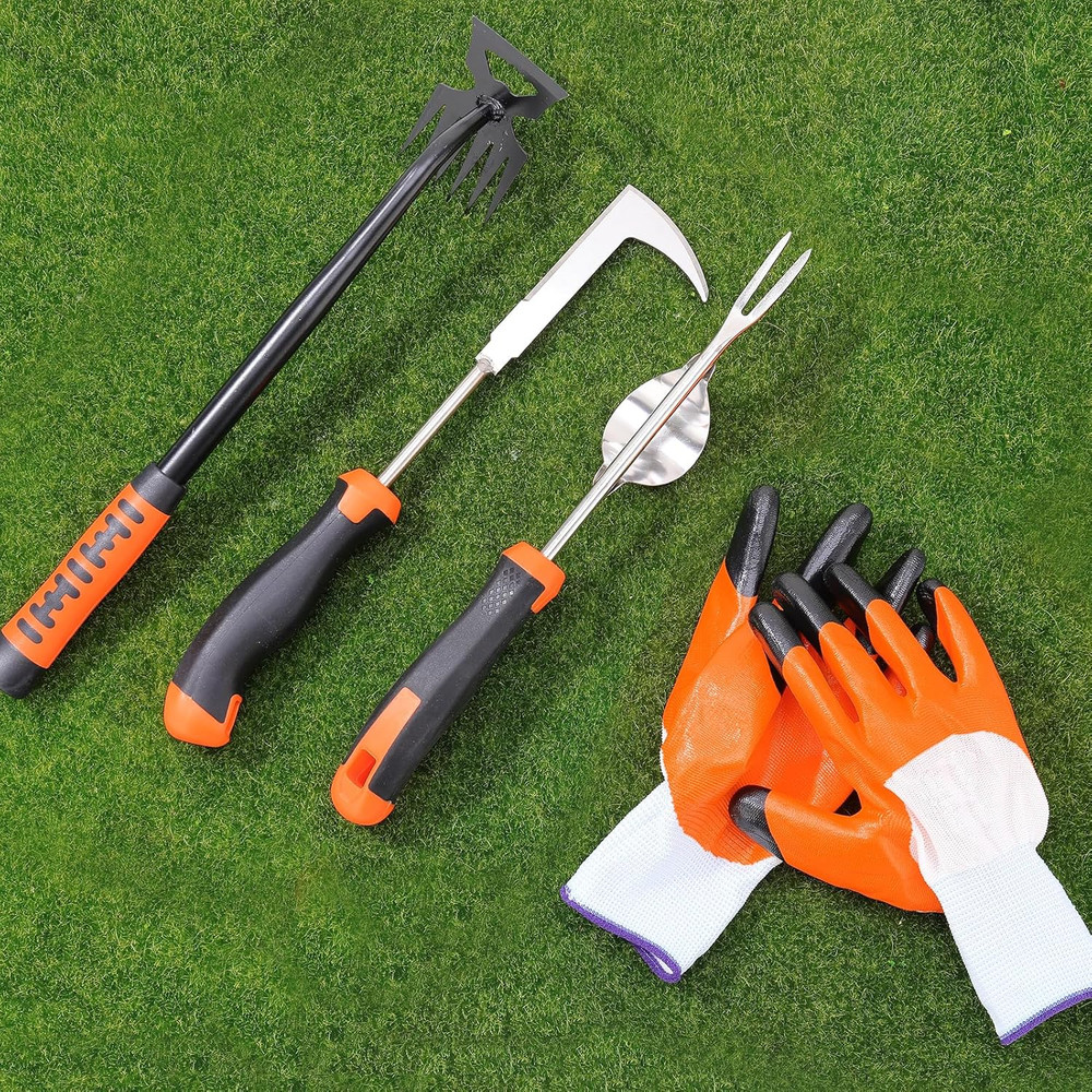 Weed Puller Tool, Manual Portable Stainless Steel Weeder Puller Tool, Crack Weed