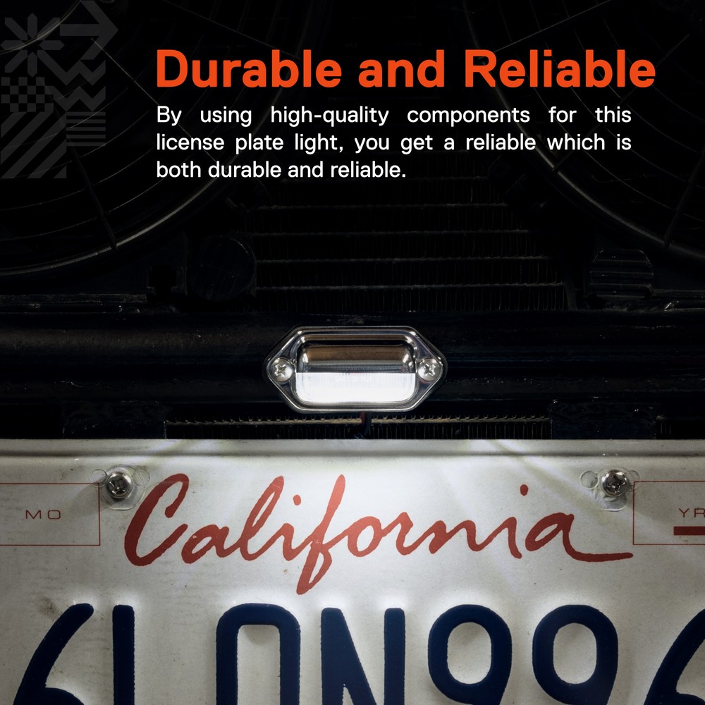 Chrome 12V DC DOT LED Courtesy/Step Trailer License Plate Tag Light