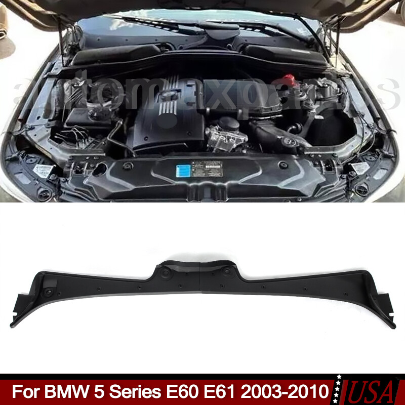 Fit For BMW E60 E61 2003-2010 Front Windshield Wiper Cowl Trim Panel Cover Black
