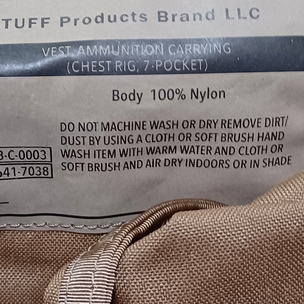 USGI Vest Ammunition Carrier Tuff Products Brand Khaki New