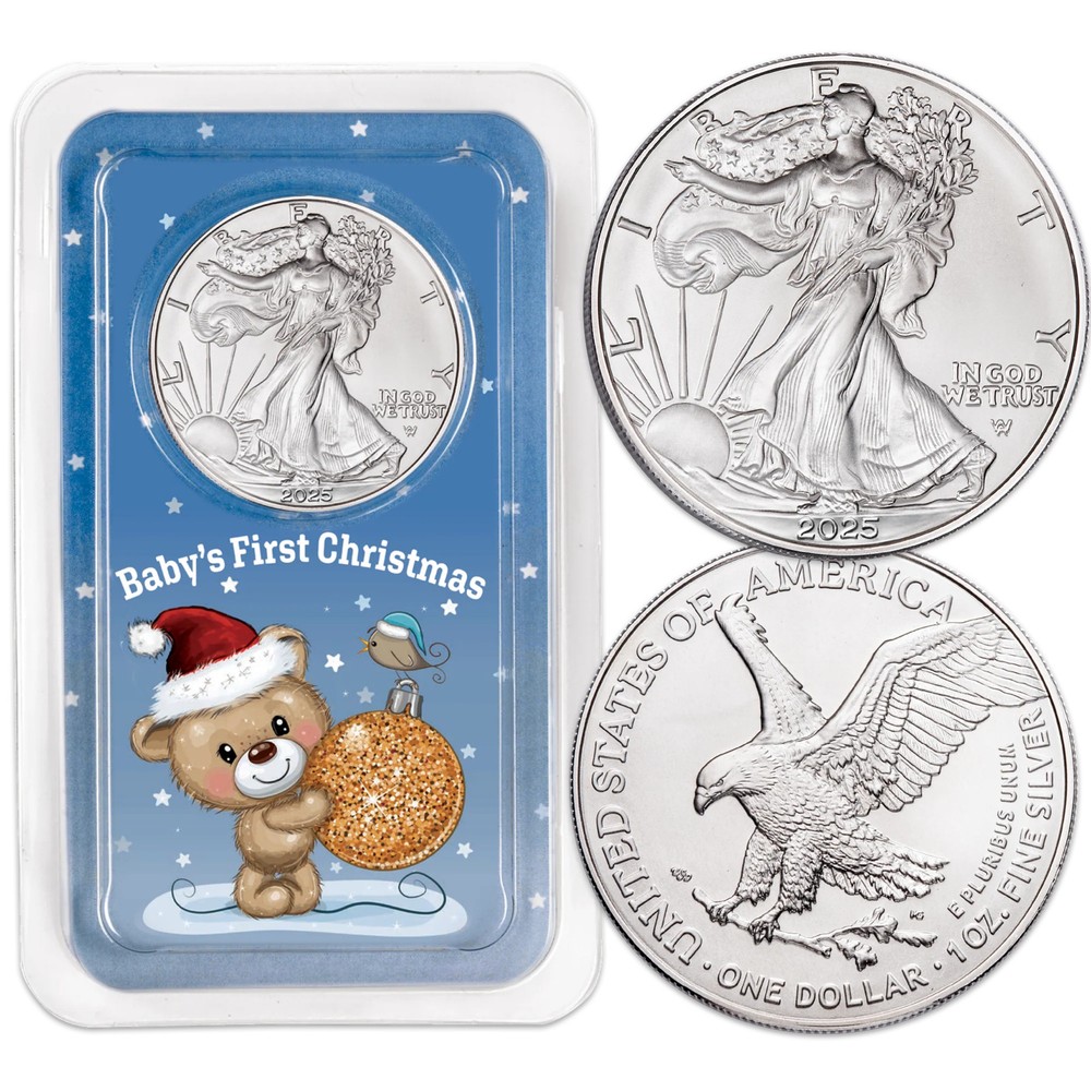 2025 American Silver Eagle in Baby's 1st Christmas Showpak