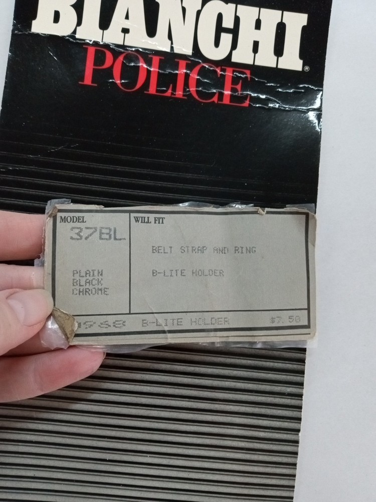 Bianchi Police Belt Strap & Ring Black Flashlight Holder