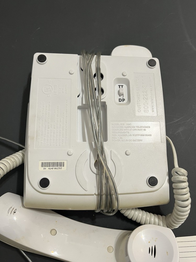 AT&T 915 Big Button Home Telephone White Lighted Keypad Visual Ringer Complete