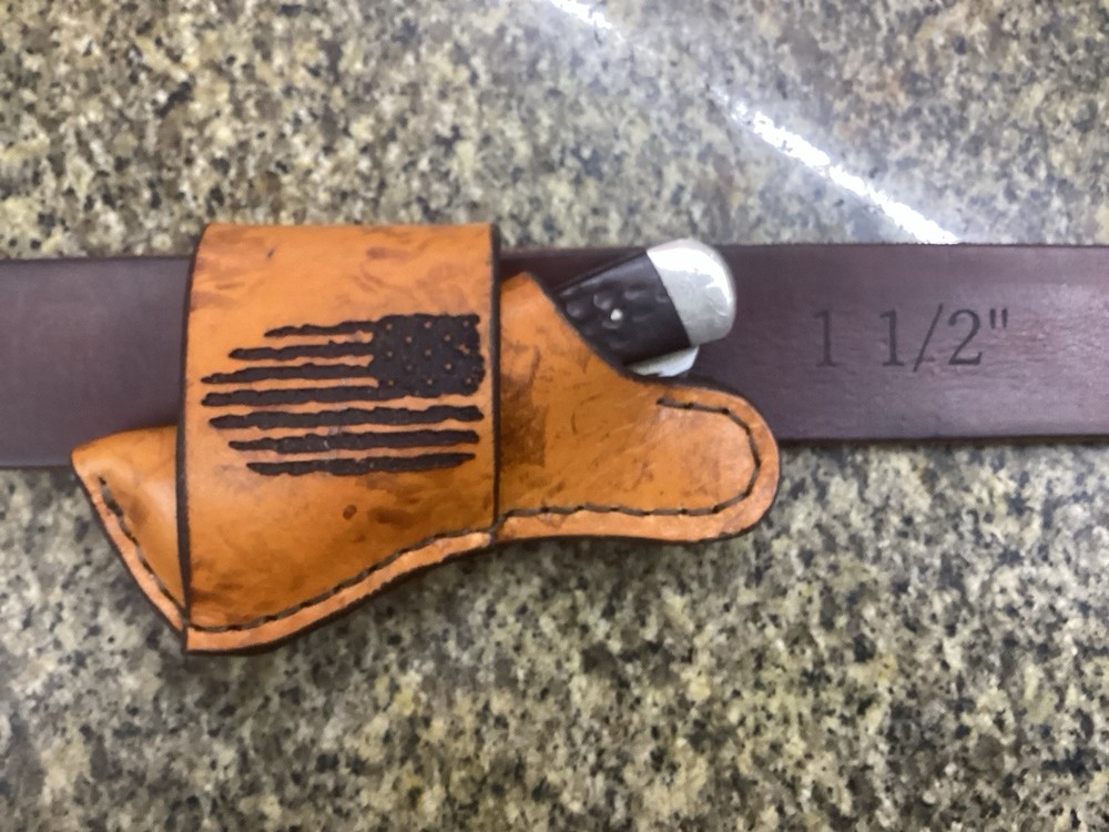 Leather Folding Knife Sheath Horizontal for Trapper Size (Sheath Only)