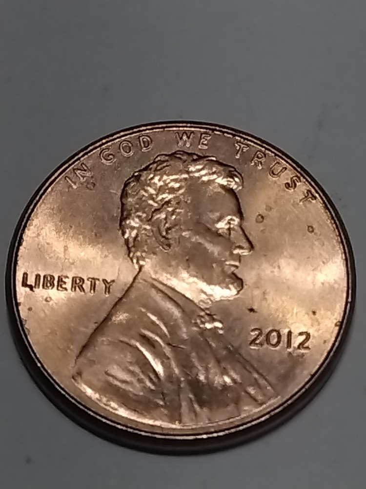 2012 P Lincoln Shield Cent Die Chip Reverse Error Upper left area of shield