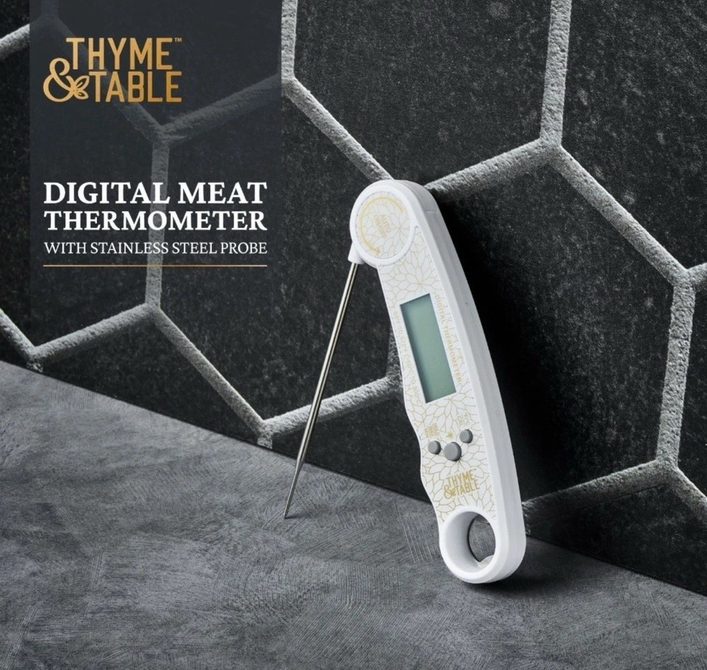 Thyme & Table Collapsible Digital Meat Thermometer with Stainless-Steel Probe