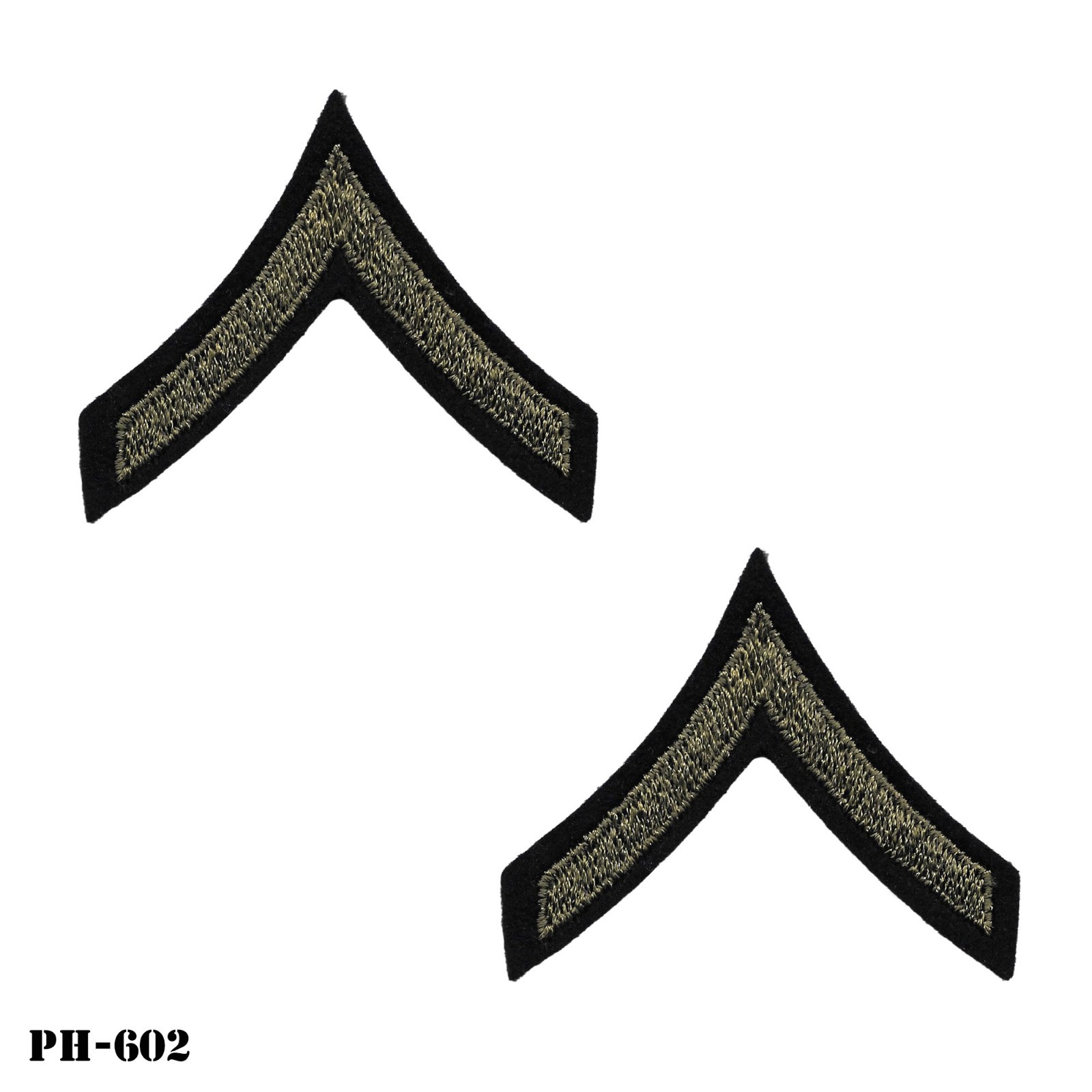 Private Chevrons WWII Blue Felt & OD Patches ~ 1944 Original ~ US Army ~ NOS