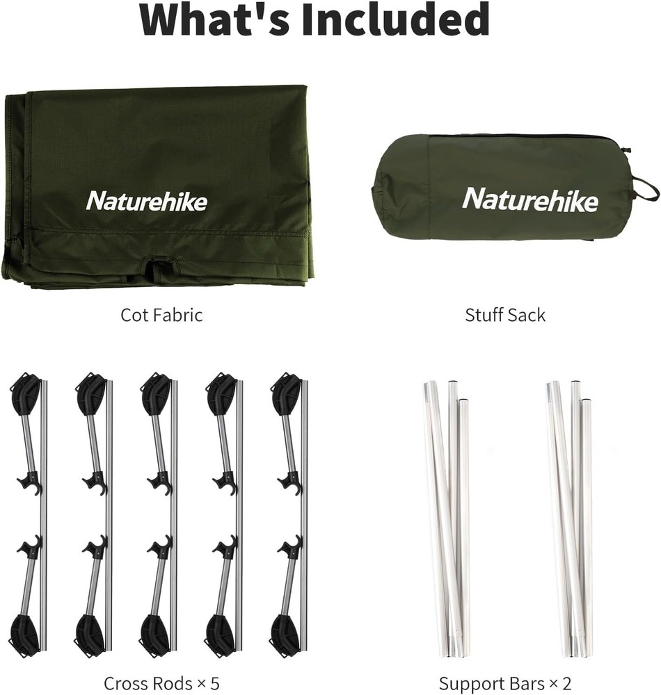 GreenWild Camping Cot, Ultralight Folding Backpacking Cot, 60-Second Easy Set-Up