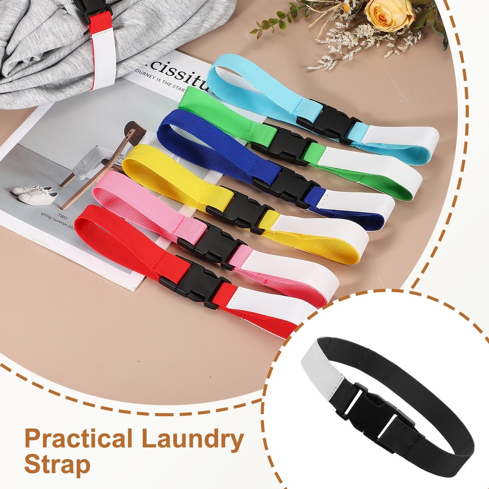 4 Pcs Multipurpose Laundry Strap with Buckle, Black