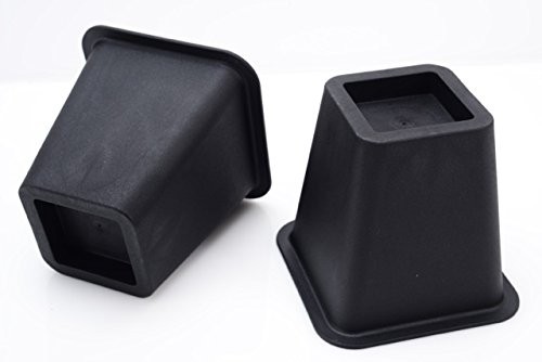 HOME IT 5 to 6-inch Super Quality Black Bed Risers, Heavy Duty Stackable