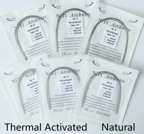 Dental Ortho Arch Wire Thermal Activated Niti Round Rectangular Natural Form