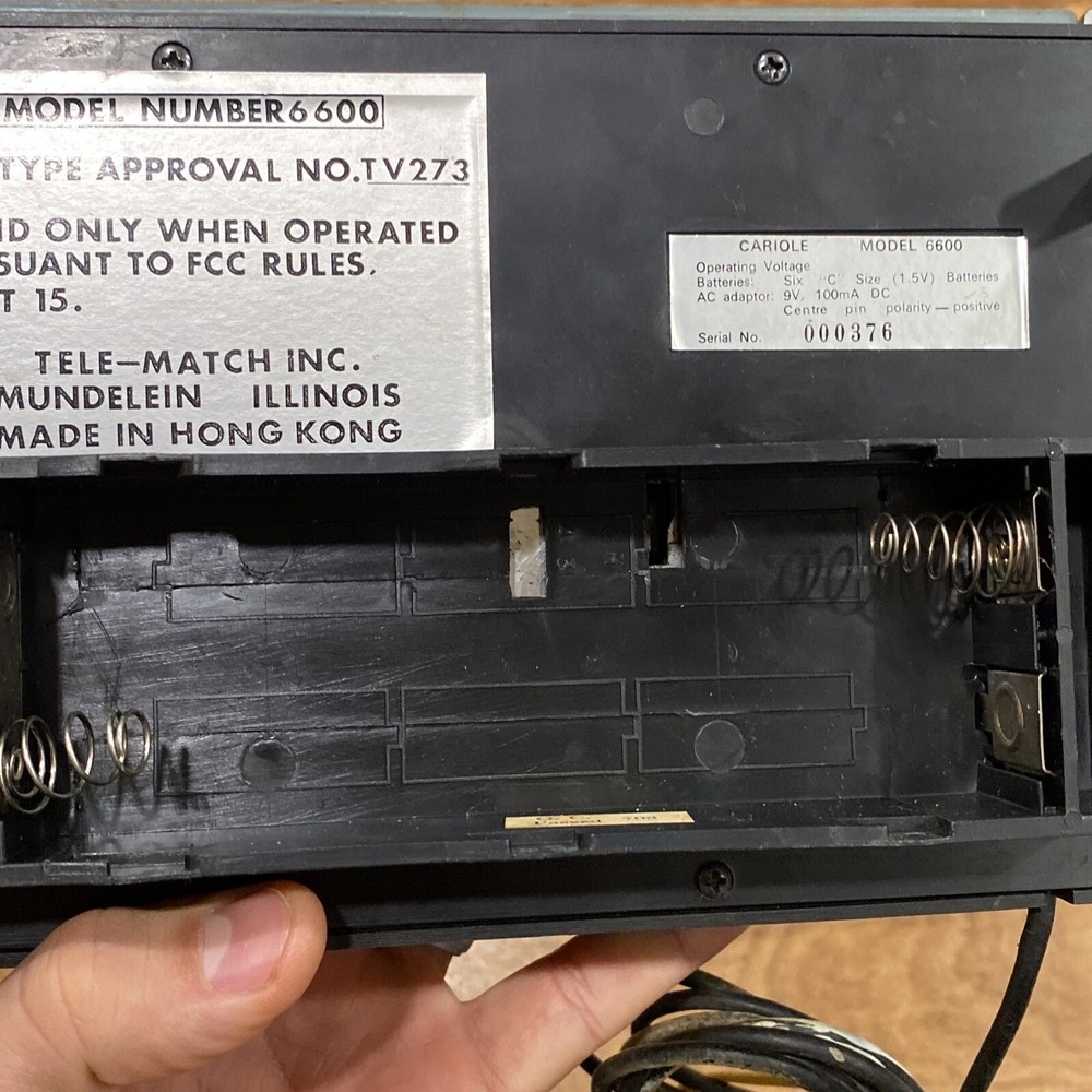 Cariole 6600 Television Computer Console Game System & Adapter Vintage Untested