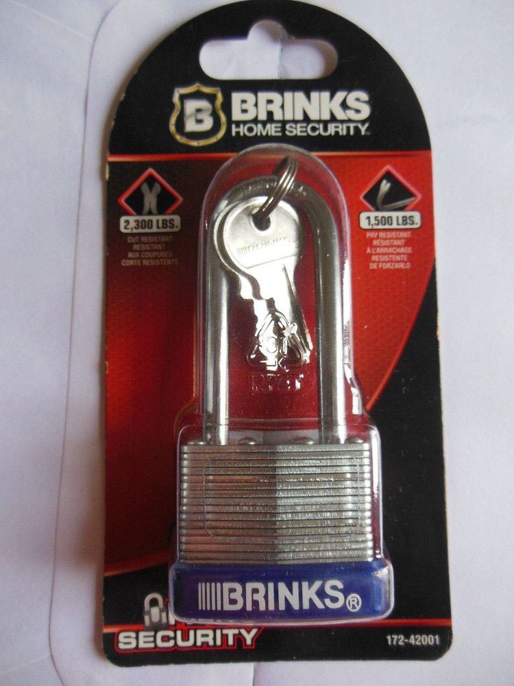 Brinks* High Security * Keyed  Padlock* Long Shackle *FREE SHIPPING